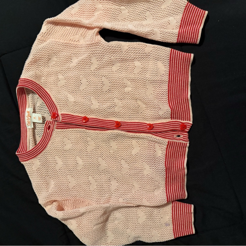 Cat & Jack Pink and Red Cardigan Sweater